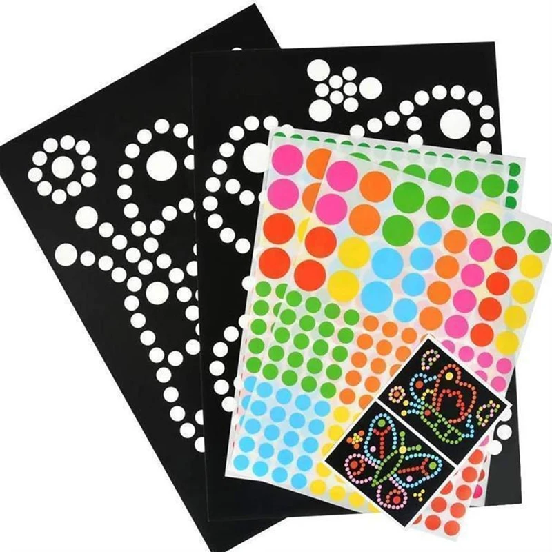 3/5/10Bags Dots Stickers Kids Toddlers DIY Toys Cartoon Animal Primary Mosaic Stickers Kindergarten Children Handmade Material