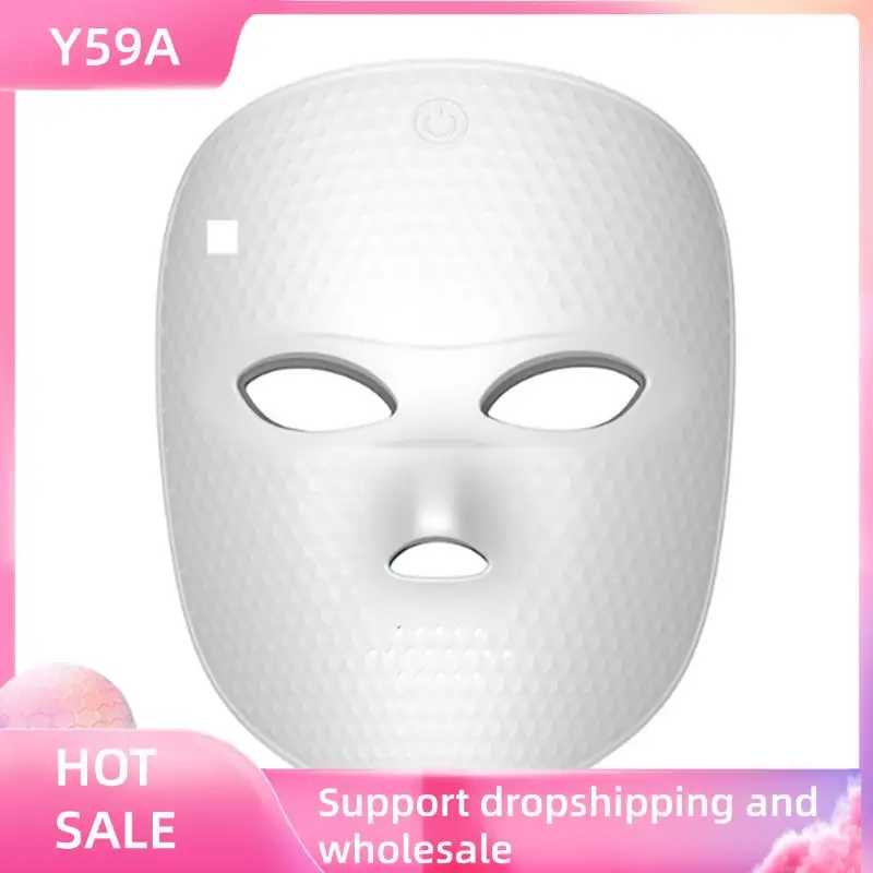 y59a-ワイヤレスledフェイシャルマスク-7色ライト美顔器-首の肌引き締め若返りツールケア