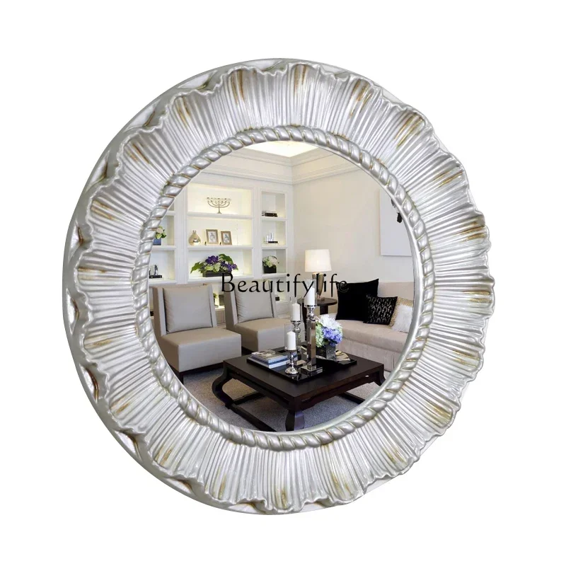 

FG40American decorative mirror frame round entrance wall hanging bathroom mirror sun flower