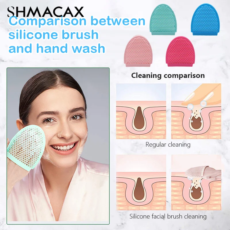 Double-Sided Manual Facial Cleansing Brush Silicone Scrubbers Food Grade Deep Wash Pores Shrink Dead Skin Exfoliating