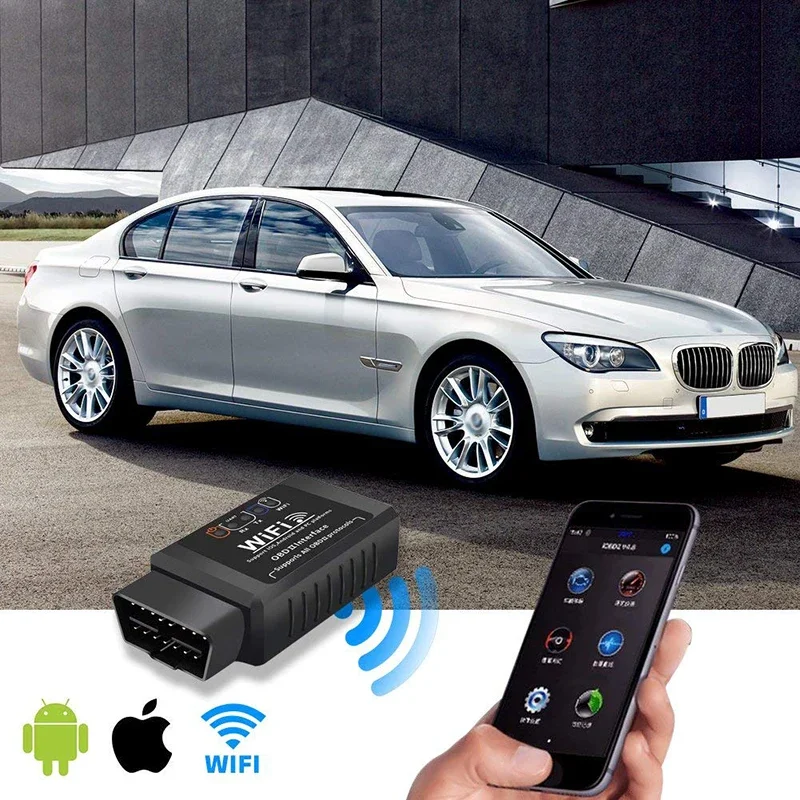 ELM327 V1.5 Scanner Car Code Reader OBD2 WIFI Diagnostic Tool for iPhone IOS /Android Automotive Fault Detector