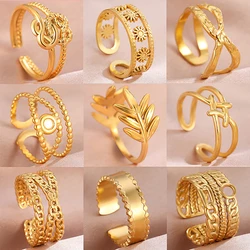 Stainless Steel Rings Vintage Elegant Geometric Cuban Chain Fashion Adjustable Opening Ring For Women Jewelry Banquet Gifts New