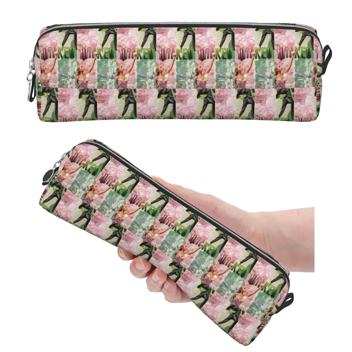 Movie Wicked Elphaba And Glinda Pencil Cases for Students Pen Box Pencil Bag Large Capacity Pencil Pouch Stationery Supplies