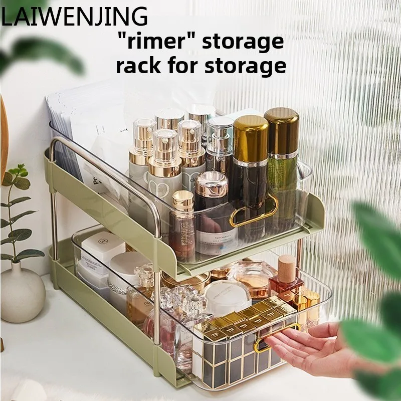 

SGF Drawer Shelf Storage Box Box Desktop Premium Double Layer Light Luxury