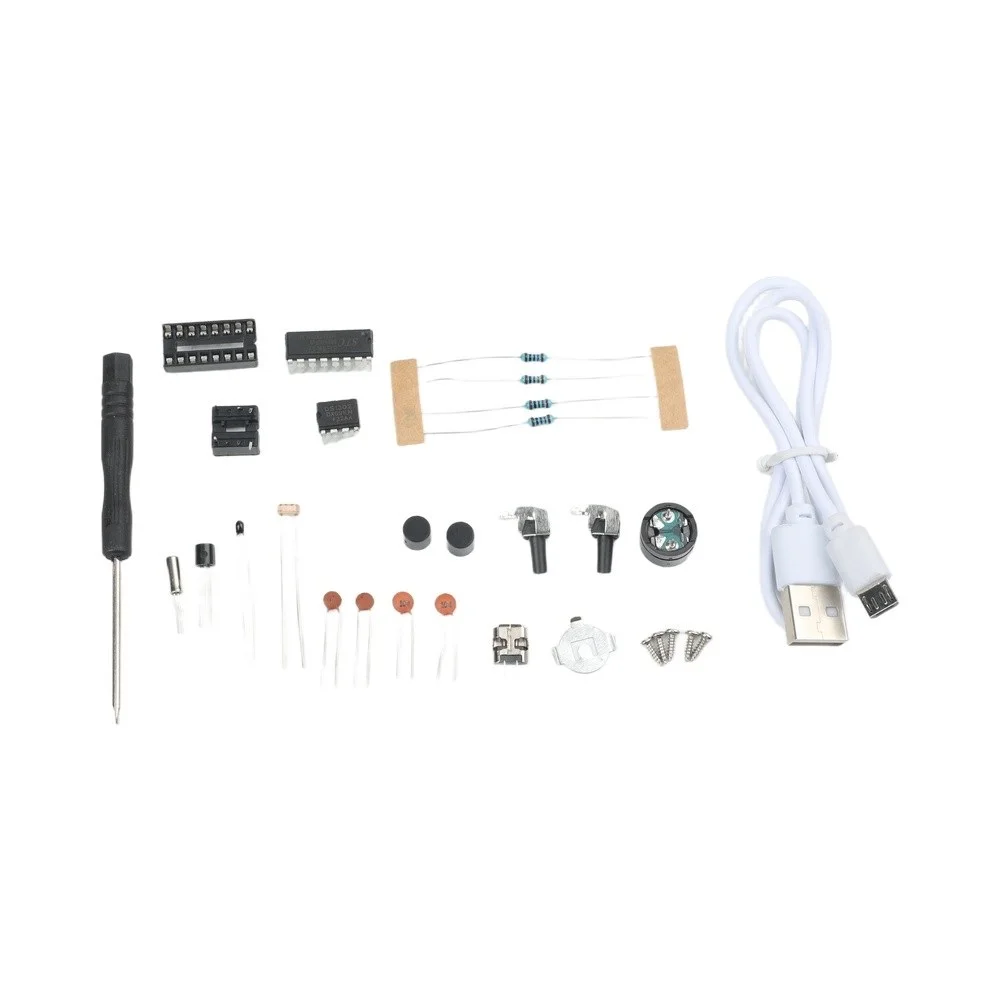 For DIY Electronics Kit Colorful Digital Clock with 4 Digit Display Alarm Memory Light and RGB Color Options for Beginners