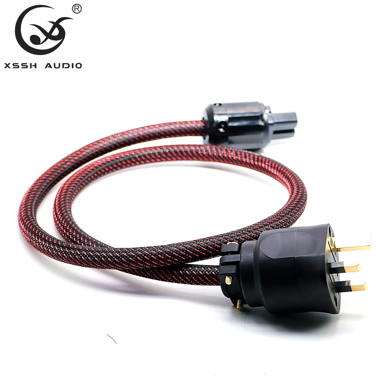 Audio Line XSSH Hi-End Hifi Amplifier OFC Pure Copper 16.5MM British UK IEC AC Female Male Gold PlatedPlug Power Cable Cord Wire