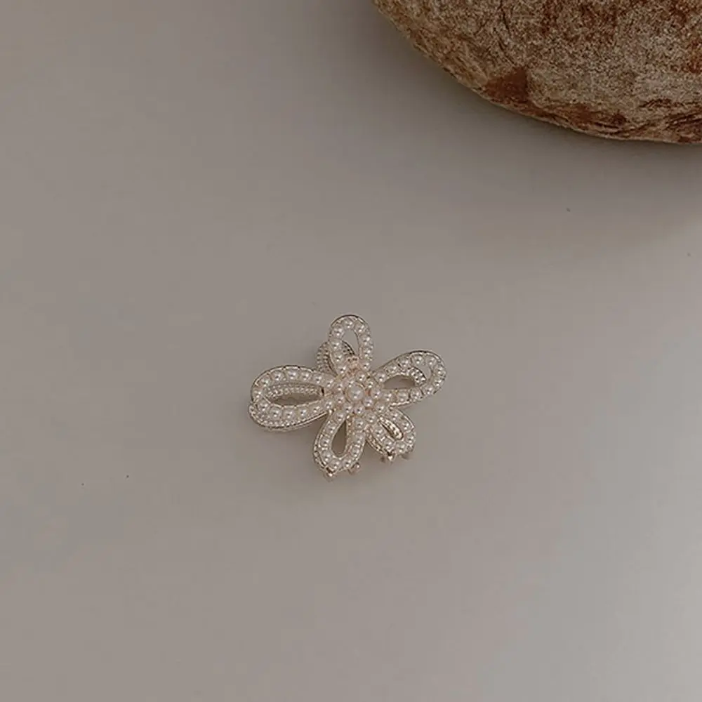 Cute Geometric Pearl Rabbit Alloy Gift Small Crab Clip Bow Hair Claw Hair Accessories Women Hairpin