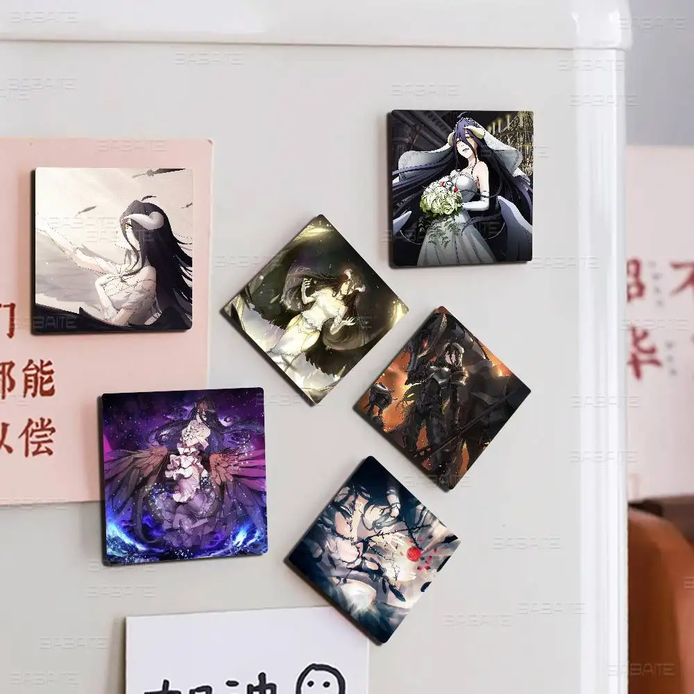 Cartoon Overlord Albedo 1pc Fridge Magnet Personalized Magnetic Durable Plastic Square Picture Surface Fridge Magnets