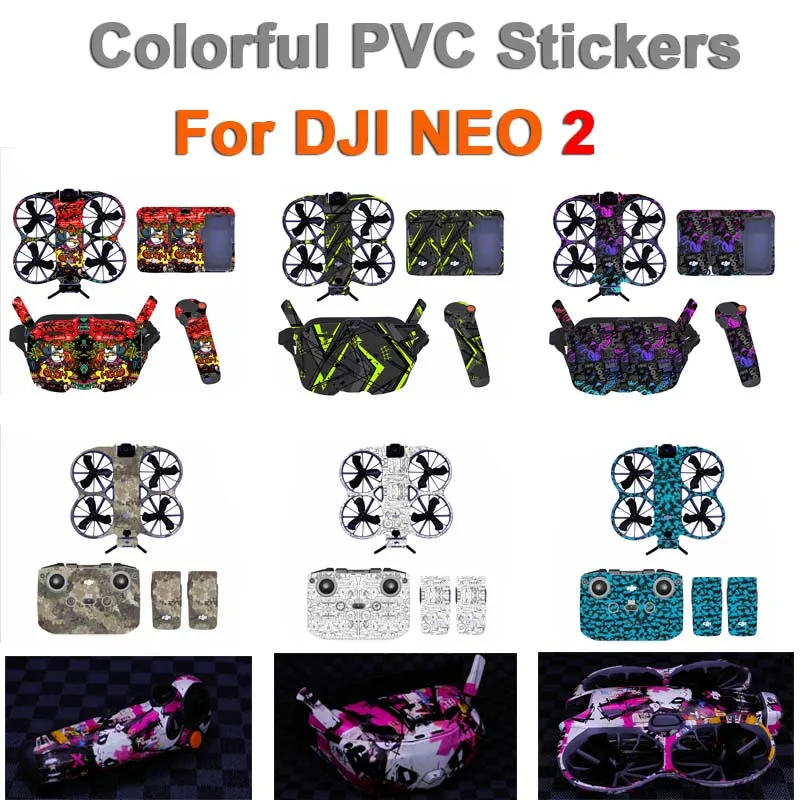 

Colorful PVC Stickers For DJI NEO 2 Fly More Combo Stylish Decorative Decals Waterproof Scratch-Resistant Cover Drone Skins