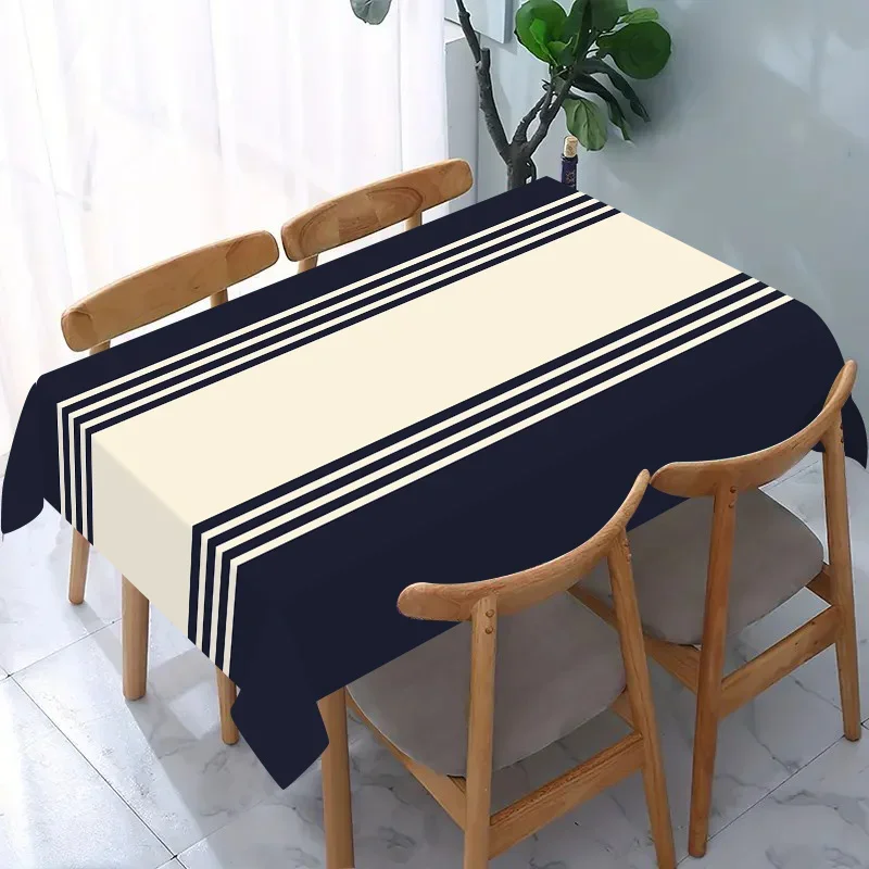 JIT + 1pc polyester tablecloth, striped tablecloth, woven table cover, floral flower-printed tablecloth (yzb)