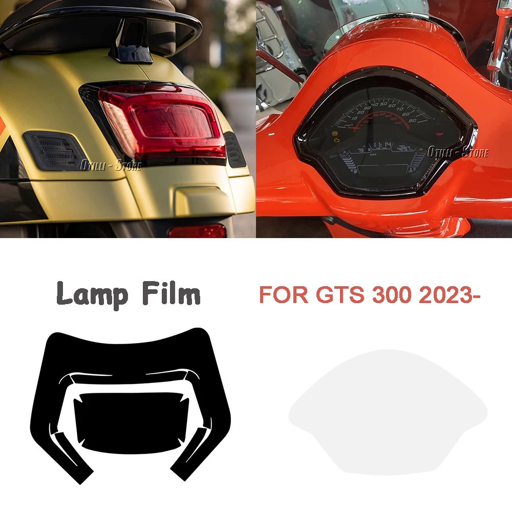 Película impermeable para faros delanteros de motocicleta, lámina adhesiva para lámpara trasera, para Vespa GTS 300, gts300, GTS300, 2023, 2024