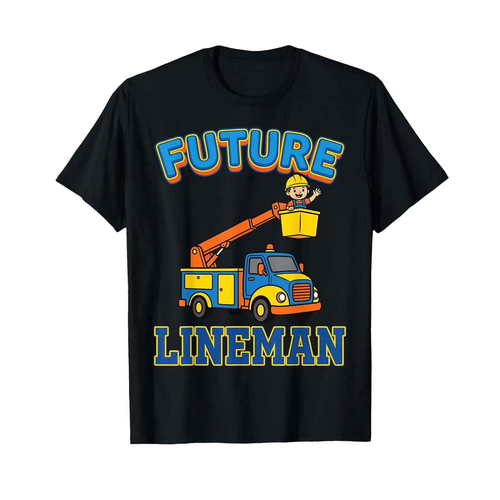 Future Lineman Bucket Truck Apprentice Electrician Boys T Shirt vintage Washed Casual graphic homme designer clothes Breathable