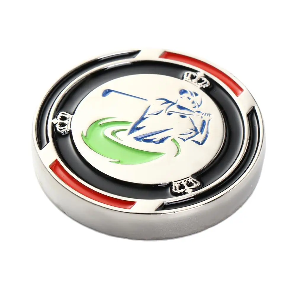 Kirsite Golf Green Reader Two-sided Metal Golf Hat Clip Marker 1.57in High Precision Golf Ball Marker Boys