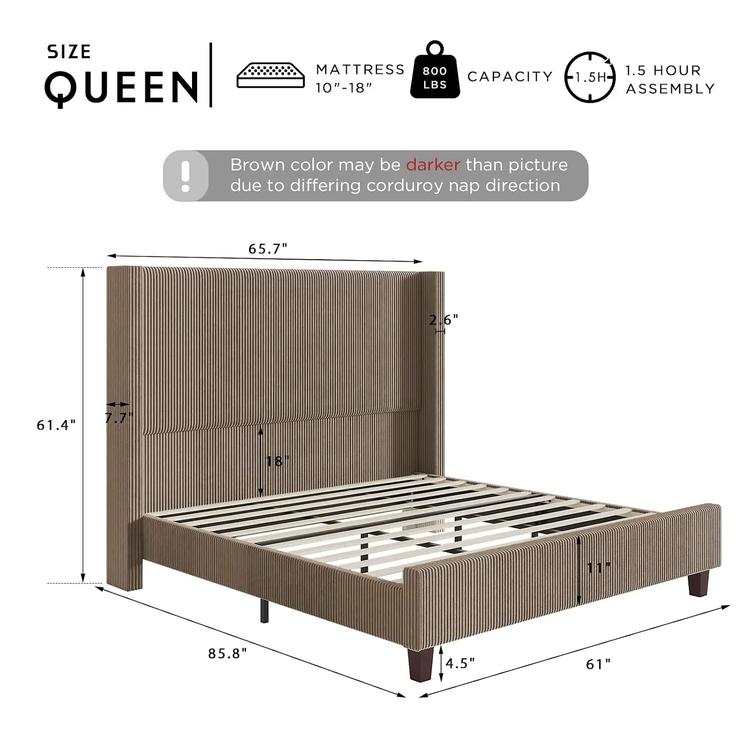 Upholstered Queen Bed Frame 61