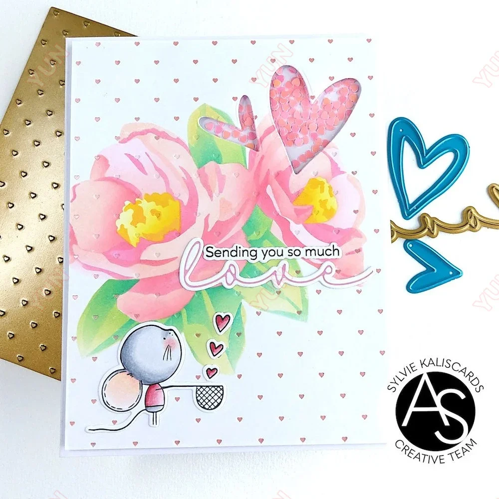 Charming Flora Cover Elegant Peony Quirky Hearts Metal Cutting Dies Stamps Stencil Hot Foil Scrapbook Diary Decoration Embossing