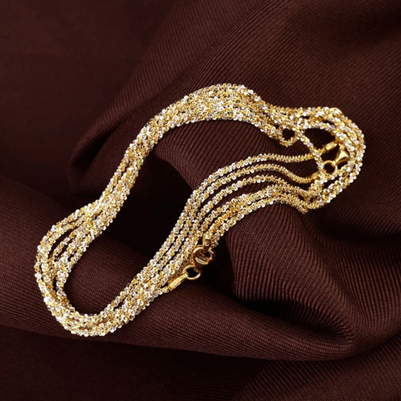 MIQIAO 925 Sterling Silver Necklace Two Tone Chain Jewellery Women Trend 2024 Italy Silver 925 Real Choker Female High Quality