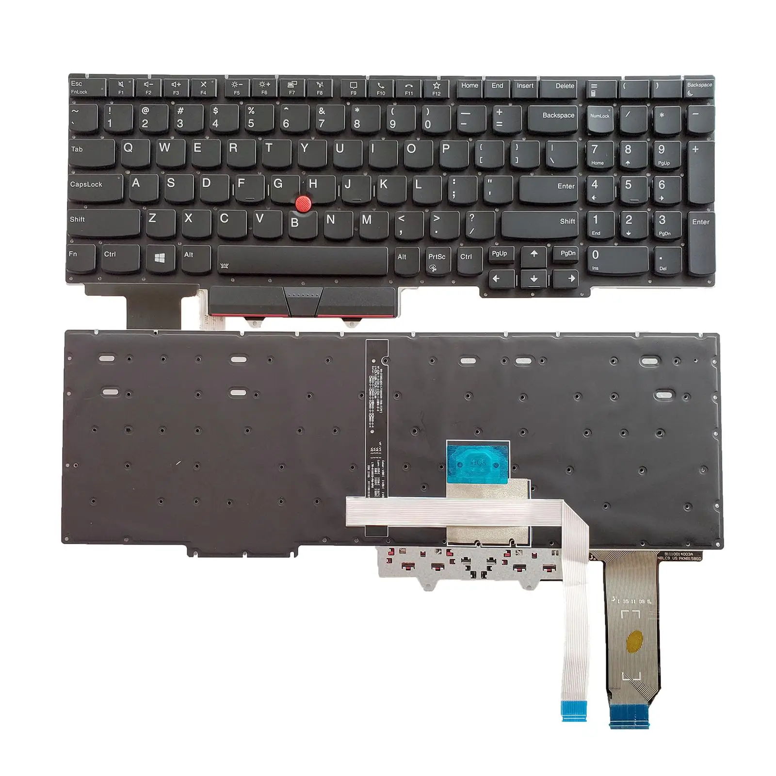 backtonatureau US Keyboard US Layout Matte Durable for E15 Black