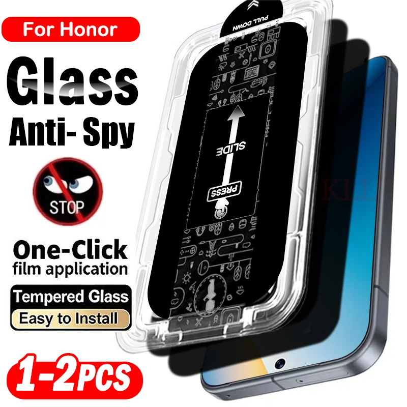 

Oleophobic Coating Dust Free Easy Install Privacy Tempered Glass for Honor Win RT Win Turbo Power 2 Anti Spy Screen Protector