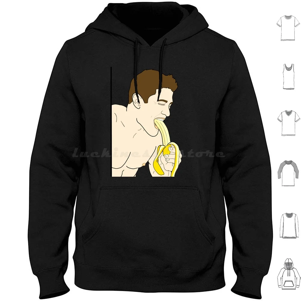 Deep Throat Hoodies Long Sleeve Deep Throat Banana Cartoon Cock Dick Oral Pop Art Sex Xxx