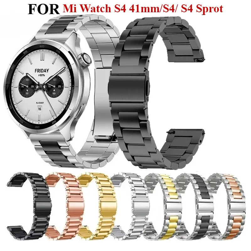 Edelstahl-Uhrenarmband für Xiaomi Watch S4 41 mm/S4 Sport Ersatz-Smartwatch-Gürtelarmband aus Metall