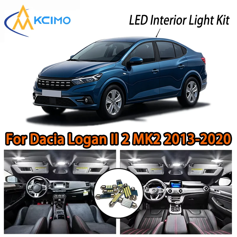 

Easy Install LED Interior Lights For Dacia Logan II 2 MK2 2013-2020, Two Color Car Mood Lighting
