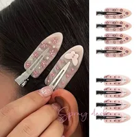 Horquilla sin costuras de acetato de diamante rosa para mujer, clip de flequillo roto para la frente, horquilla lateral exquisita de alta gama