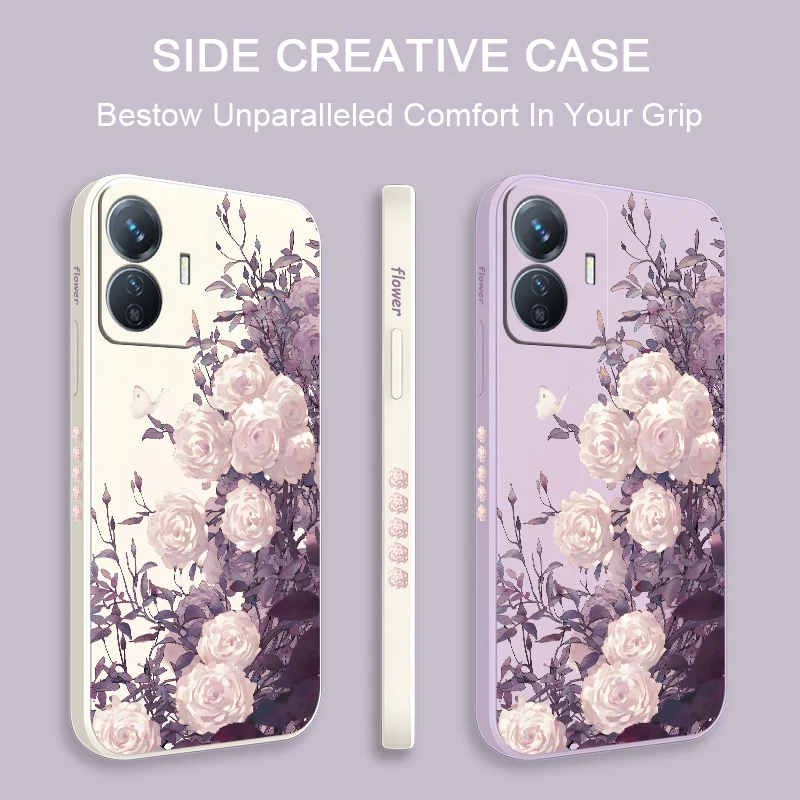 Retro Flowers Case For Vivo Y200 Y100 Y95 Y93 Y91 Y85A Y85 Y81S Y81 Y78 T1 Y78M Y77T Y76 Y73 Y72 Y70 Silicone Soft Phone Cover