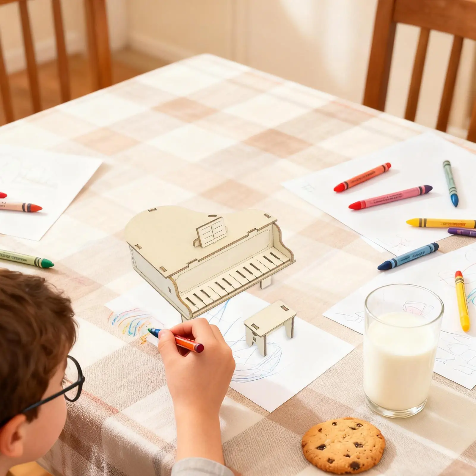 Kit Kotak Musik DIY Model Instrumen Kayu Mainan Bahan DIY Kit Kotak Musik Sains Edukatif Untuk Anak Usia 7-14 Tahun