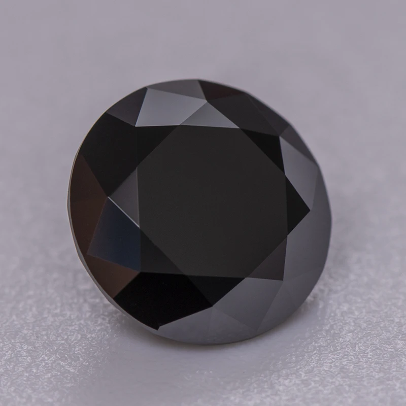 Moissanite Stone Gemstone Round Cut Black Color VVS1 for DIY Jewelry Making Main Materials Passed Diamond Tester Certificate