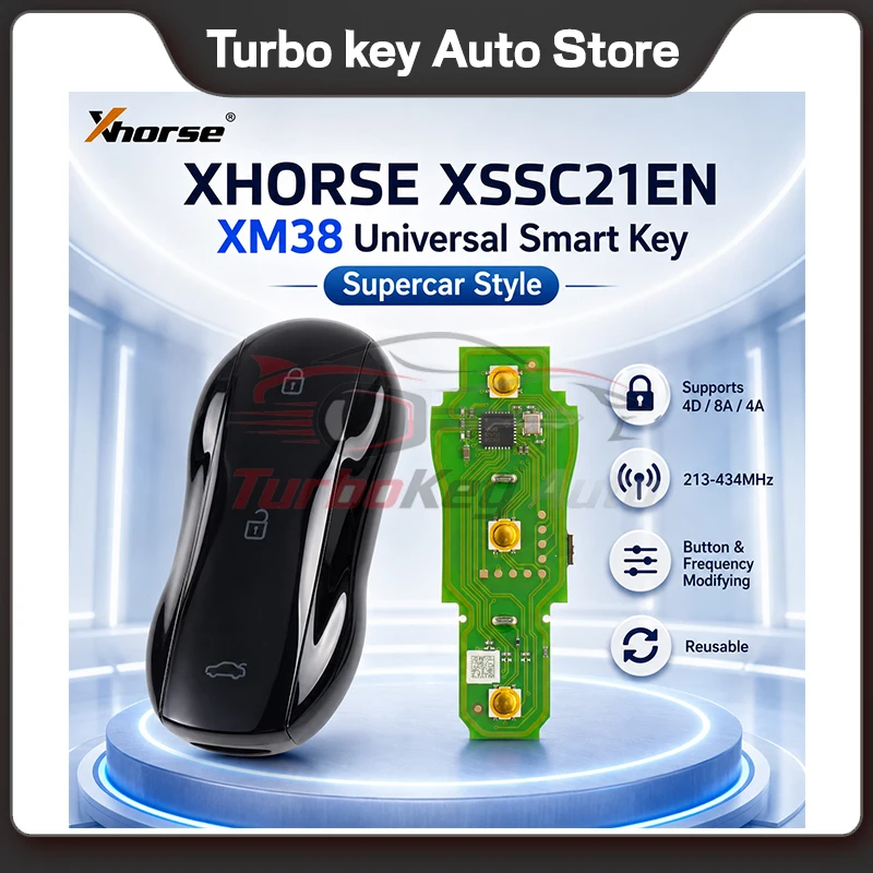 Универсальный смарт-ключ XHORSE 4D8A4A XSSC21EN XM38 поддерживает типы чипов 4D, 8A, 4A с использованием Key Tool Max Pro.
