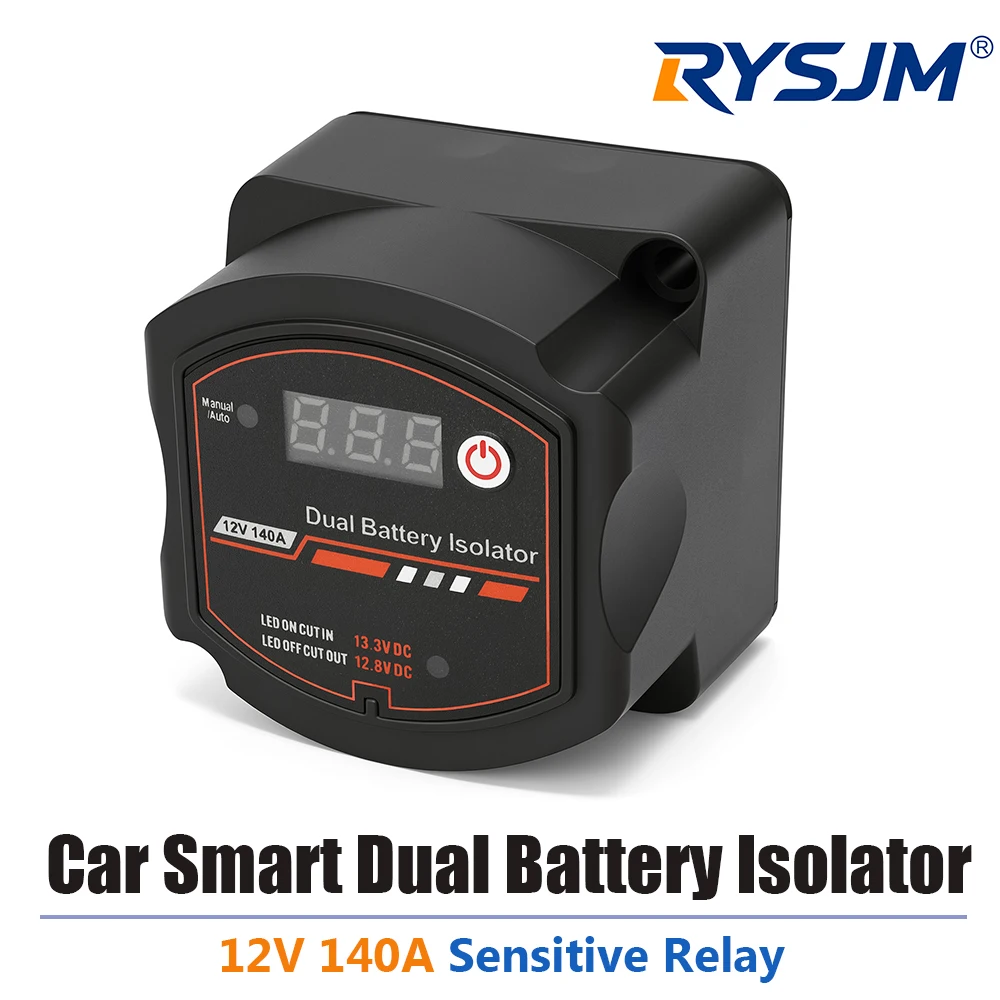 Smart Dual Battery Smart Isolator 12V 140A Waterproof Car Digital Voltage Sensitive Relay VSR Split Charge Switch For Camper
