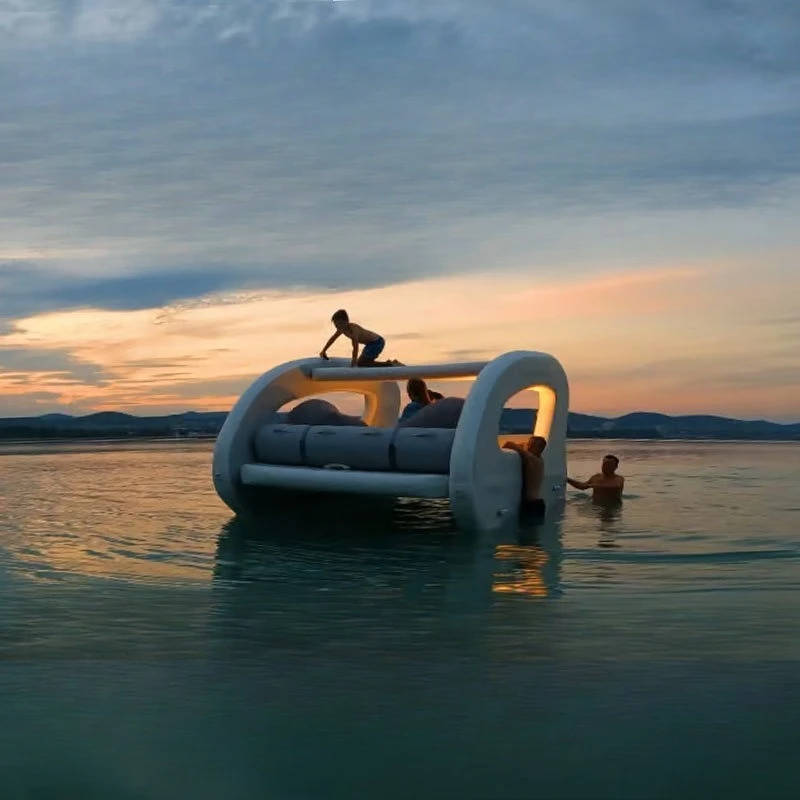 

New electric inflatable room boat 8 people water play leisure sea house camping family friends party