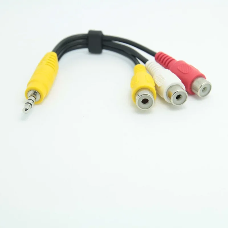 1pcs 3.5mm Aux Male Stereo To 3 RCA Female Audio Video AV Adapter Cable for High-Performance Video and Audio Playback