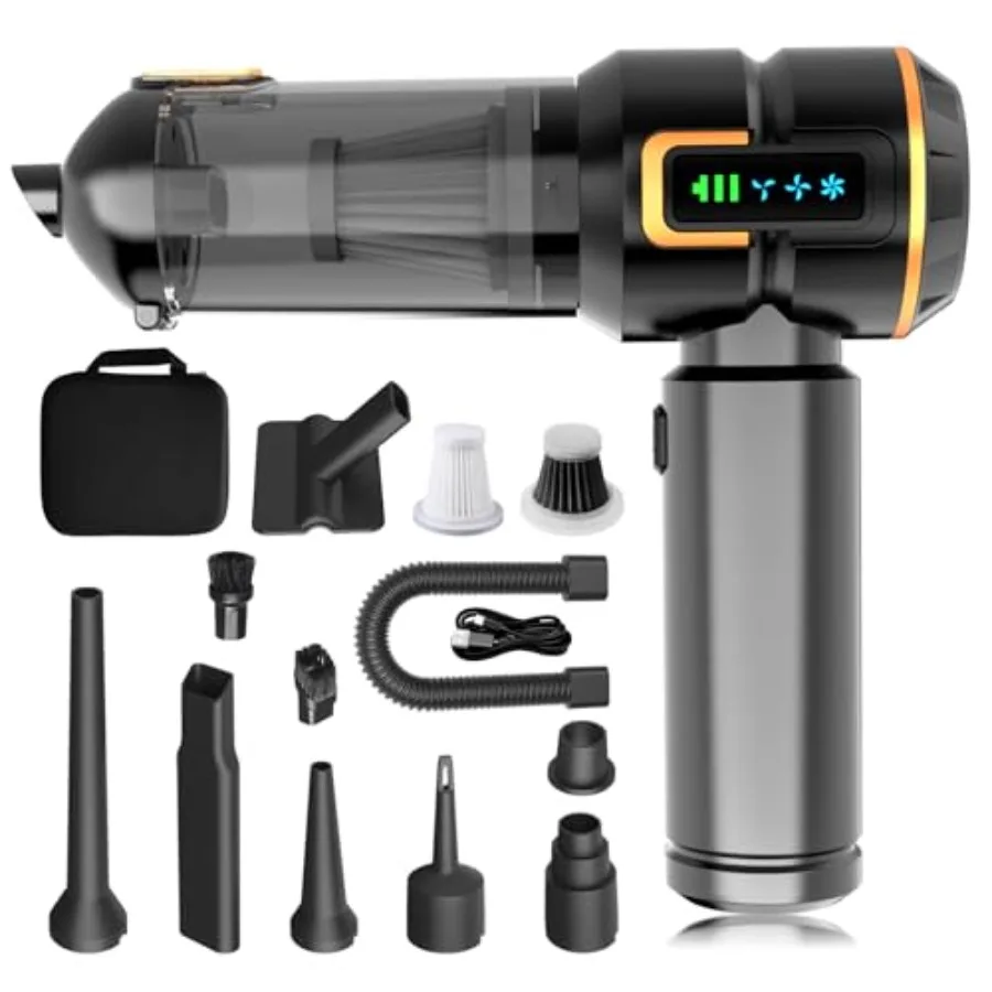 

Car Vacuum Cleaner Cordless 22000PA High Power Portable Handheld Vacuum and Compressed Air Duster Mini Vacuum with LED Display
