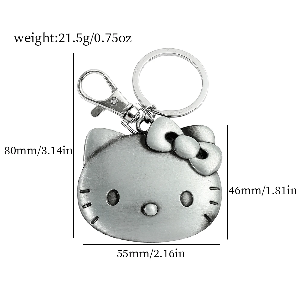 Anime Sanrio Kitty Cat Sleutelhanger Cartoon Figuur Kitty Wit Metalen Badge Hanger Sleutelhanger Auto Rugzak Sleutelhanger Kawaii Sieraden