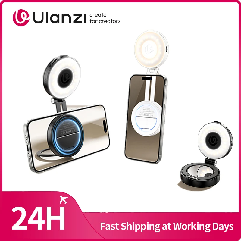 Ulanzi LM23 Taschen-LED-Licht Selfie-Licht für iPhone 17 16 15 für Android mit Magnetring-Fülllicht Desktop-Ständer für Vlog