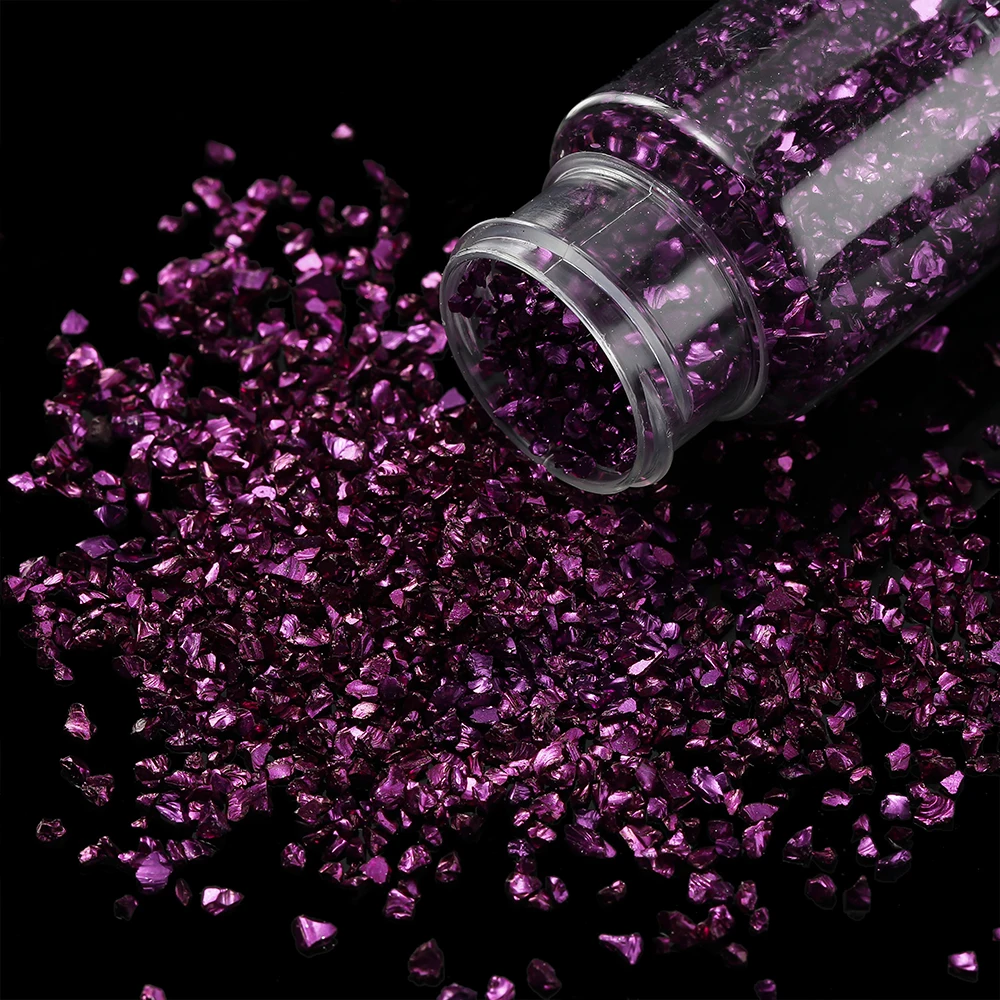 30 جرام/زجاجة الزجاج سحق الأحجار عدم انتظام كريستال الراتنج حشوات DIY بها بنفسك الايبوكسي الراتنج قالب مسمار الفن الديكور صنع المجوهرات