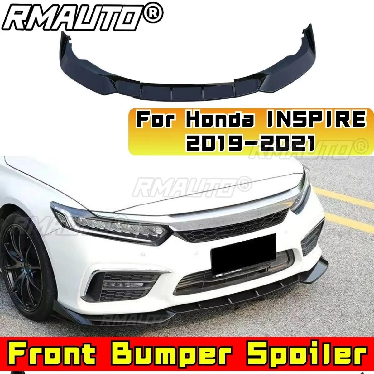 

For Honda INSPIRE 2019-2021 Car Front Bumper Lip Splitter Diffuser Car Accessories Gloss Black Bumper Lip Modification Part