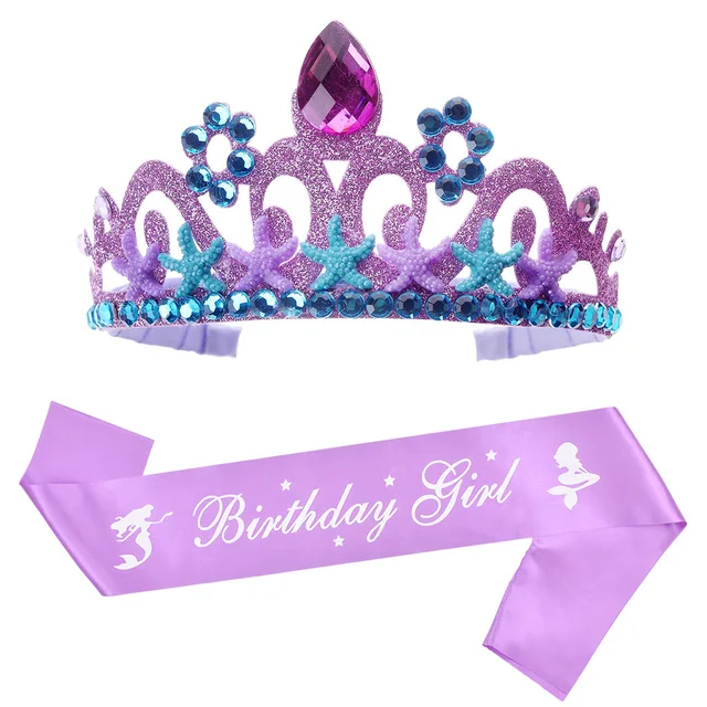 156 * 9,5 cm Syrenka Urodziny Dziewczyna Pasek na ramię Syrenka Party Korona Pod Morzem Party Sea Animal Party Decor Girls Favor