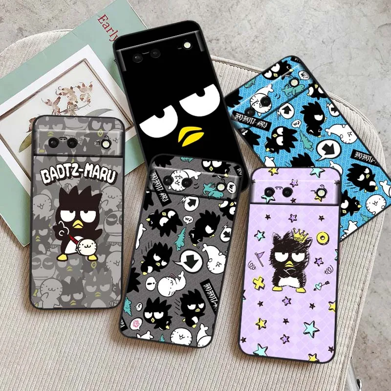 

Sanrio Badtemaru Art Cartoon For Google Pixel 9a 9 8A 8 7 7A 6 6A Pro XL 2024 5G Black Soft TPU Silicone Cover Phone Case