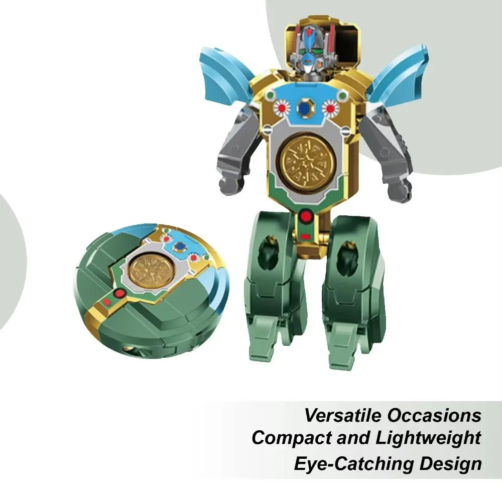 4個/袋 2in1 変形ロボット フィジェットジャイロ 静音ABS指先減圧玩具 クリエイティブ滑り止め指先ジャイロ