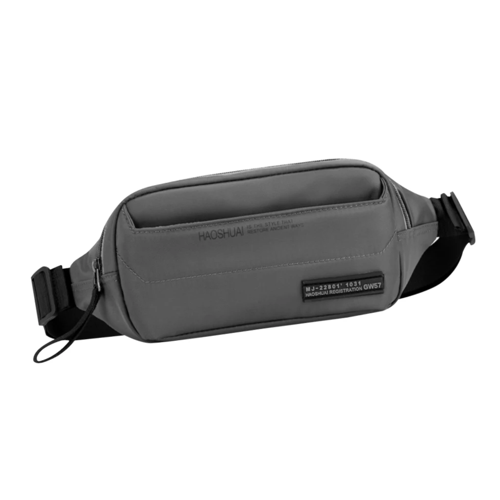 

Waist Bag Pack Outdoor Waterproof Zipper Pockets Crossbody Pouch Sports Travel Phone Bag, Gray
