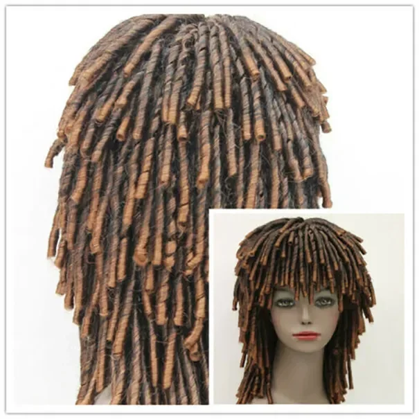 Dreadlock Style Wigs Short Curls Rolls Hair Drama Cosplay Party Women Wig