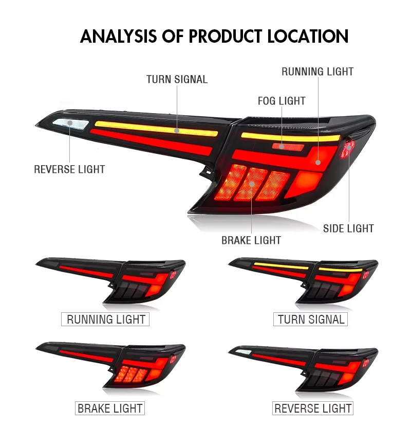 

Modified Auto Parts LED Tail Rear Lamp For Toyota Corolla GR Hatchback New ABS Material Running Turn Signal Car Taillamp Light