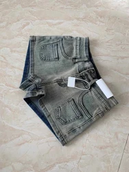 Women Blue Denim Shorts Y2k Jeans Short Pants Harajuku Aesthetic Vintage Low Waist Mini Cowboy Shorts 2000s Trashy Clothes 2024