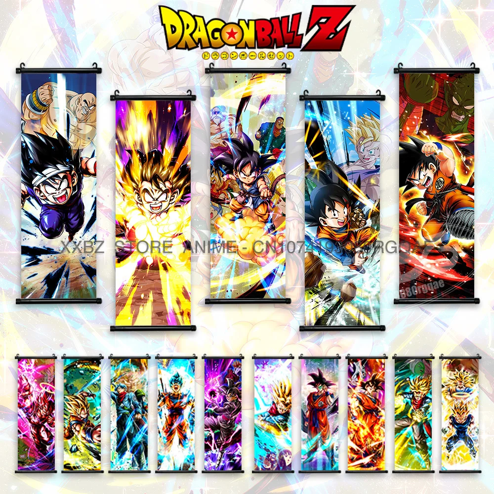 

Dragon Ball Z Scrolls Picture Son Goten Poster Gohan Wall Art Vegeta Wallpaper Android 17 Anime Decorative Hanging Painting Cell