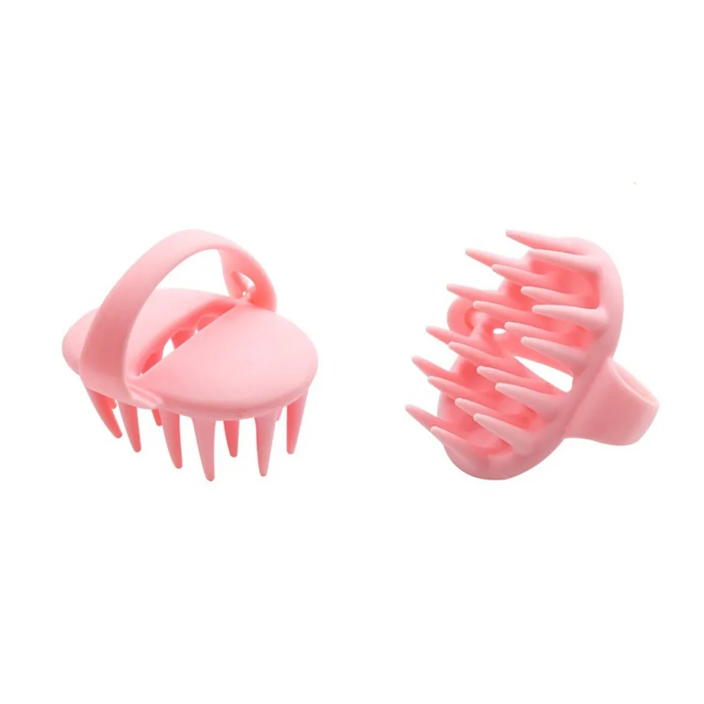 Silicone Shampoo Brush Pink Adjustable Handle Hair Scalp Massager Scalp Massage Tool Hair Growth Dandruff Control Washing Device view 6