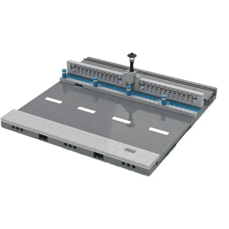 Street View Model Moc Building Blocks Straight with Bicycle Lane and Crosswalk Technology Modular Brick DIY Assembly Toy Gifts image 3