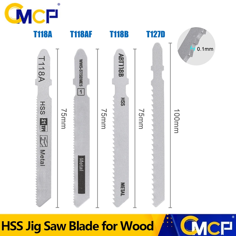 CMCP HSS Jig Saw Blade Saber Blades T118A T118AF T118B T127DT Shank Reciprocating Saw Blade for Wood Cutting Tool