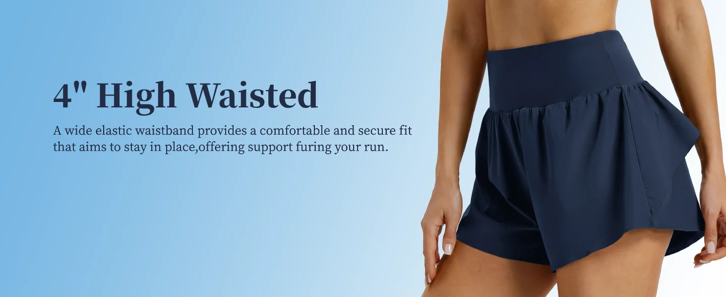 TACVASEN Womens 2-in-1 Shorts Skirt Quick Dry Workout Shorts with Zip Pocket Flounce Ruffle Hem Athletic Shorts with Mesh Liner